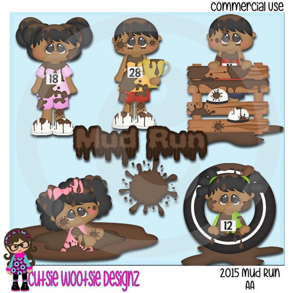 2015 Mud Run AA African American Clip art Clipart Graphics