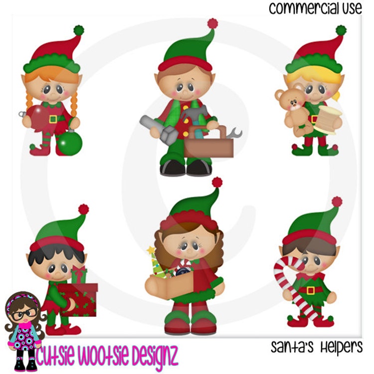 Santa's Helpers Clip art Clipart by CutsieWootsieDesignz on Etsy