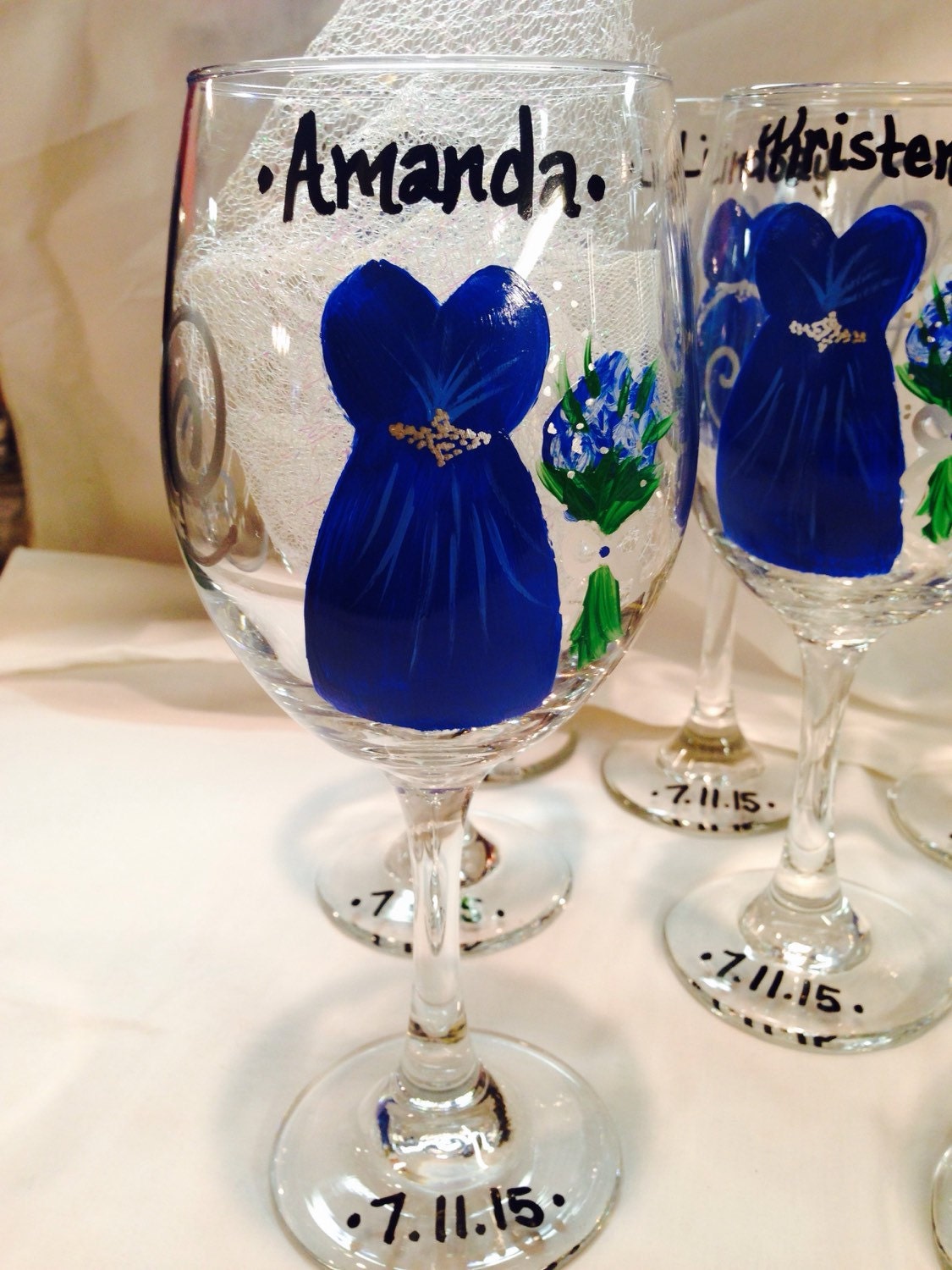 Bridesmaid Glass Wedding Glass Bridal Party by KyGirlShop on Etsy