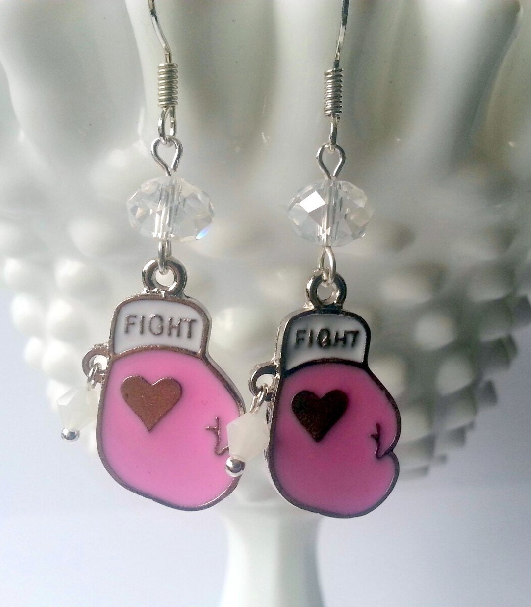 Pink Fight Boxing Glove Earrings