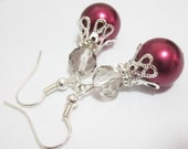 Cranberry Red Pearl Bridesmaid Earrings Burgundy Pearl Wedding Jewelry Beaded Dangle Earrings Bridesmaid Gift Red, Silver, Gray Cranberry Red Pearl Bridesmaid Earrings Burgundy Pearl Wedding Jewelry Beaded Dangle Earrings Bridesmaid Gift Red, Silver, Gray