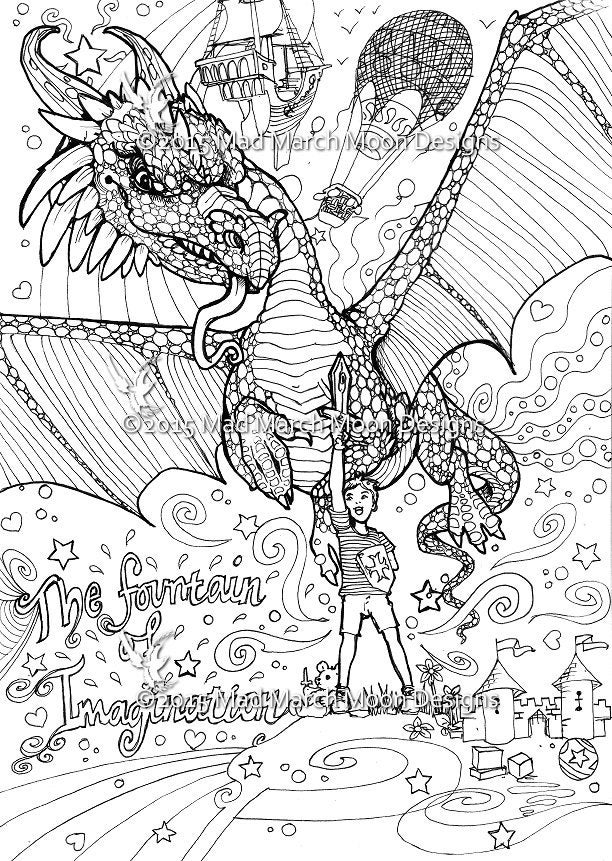 Colouring pages 5 'Fountain of Imagination' coloring