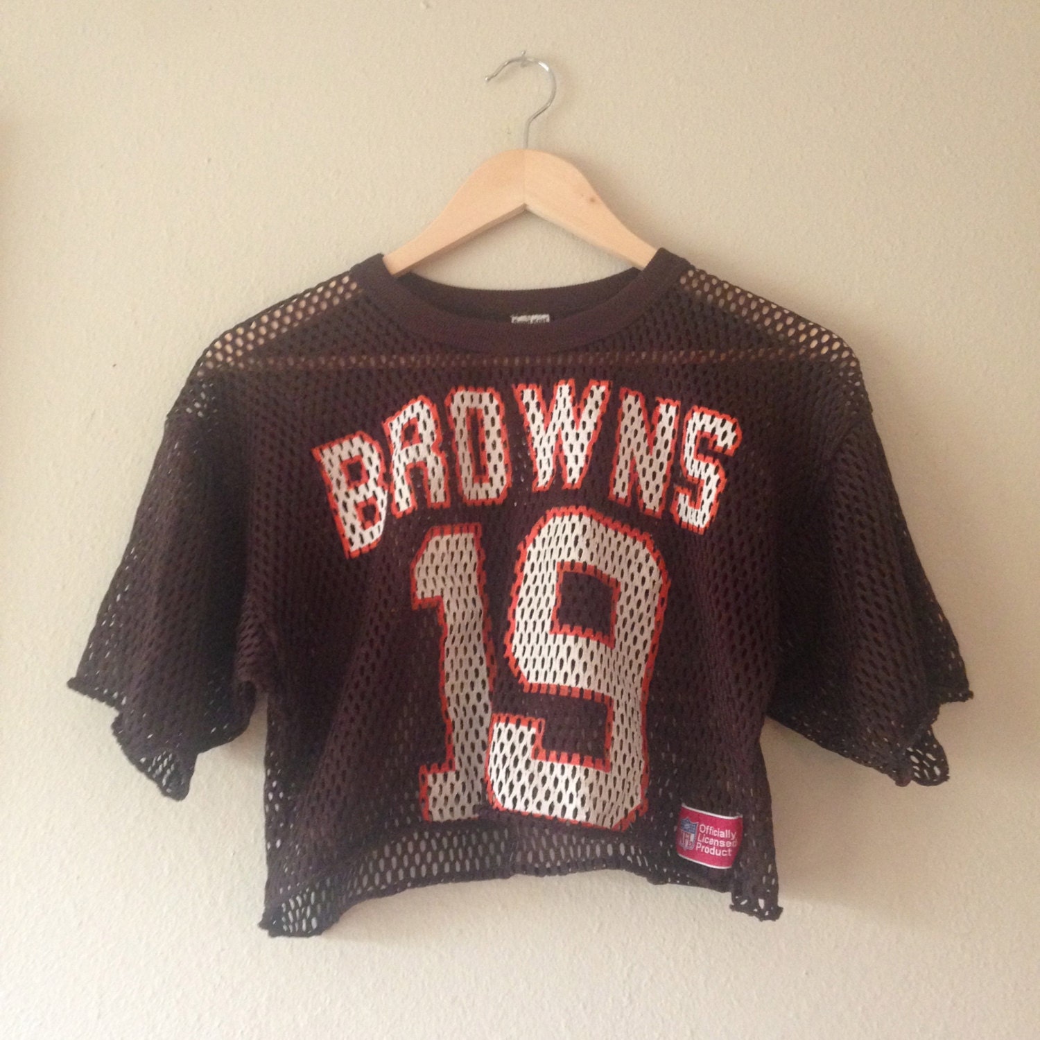 LUCKY NUMBER 19 70s Browns Football Jersey Crop by WOLFSclothing