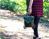 Leaf Mini Backpack, Women's Rucksack, Boho Festival Backpack, Waterproof Hipster Backpack,Toddler Backpack, Small Rucksack, Olive Green