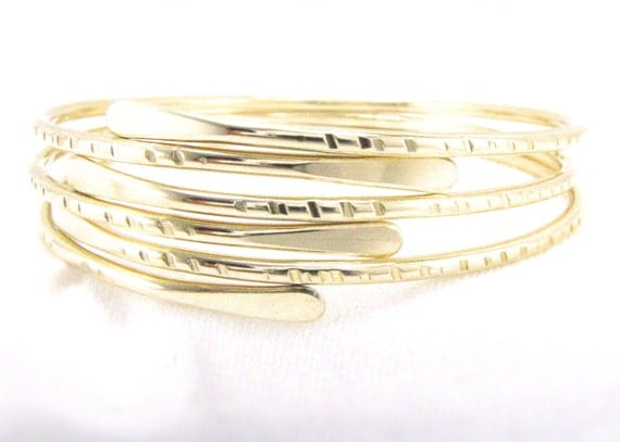 Stackable bangle bracelets with charms