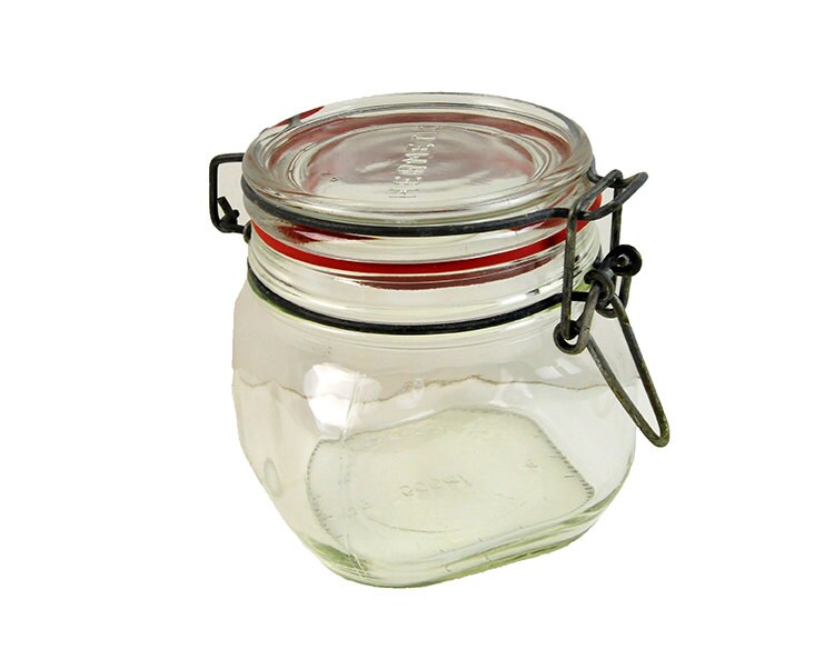 Glass Jar Hermetically Sealed Made in England Squat 500ml