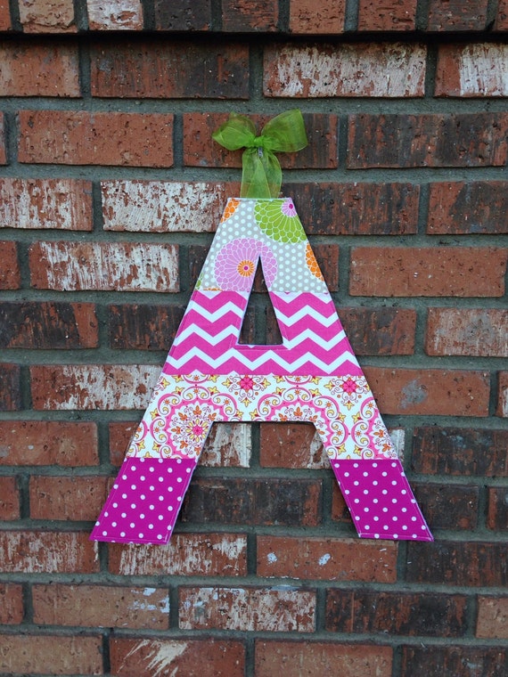 Items similar to Customized Large Patchwork Fabric Monogrammed Letters ...