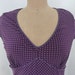 Vintage Betsy Johnson Dress Purple Polka Dot Stretch Knit Midi