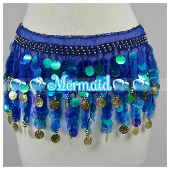 blue sequin belt