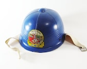1957 Soap Box Derby Helmet, Original, Blue, Chevy Bowtie, Mid Century Vintage 1957 Soap Box Derby Helmet, Original, Blue, Chevy Bowtie, Mid Century Vintage