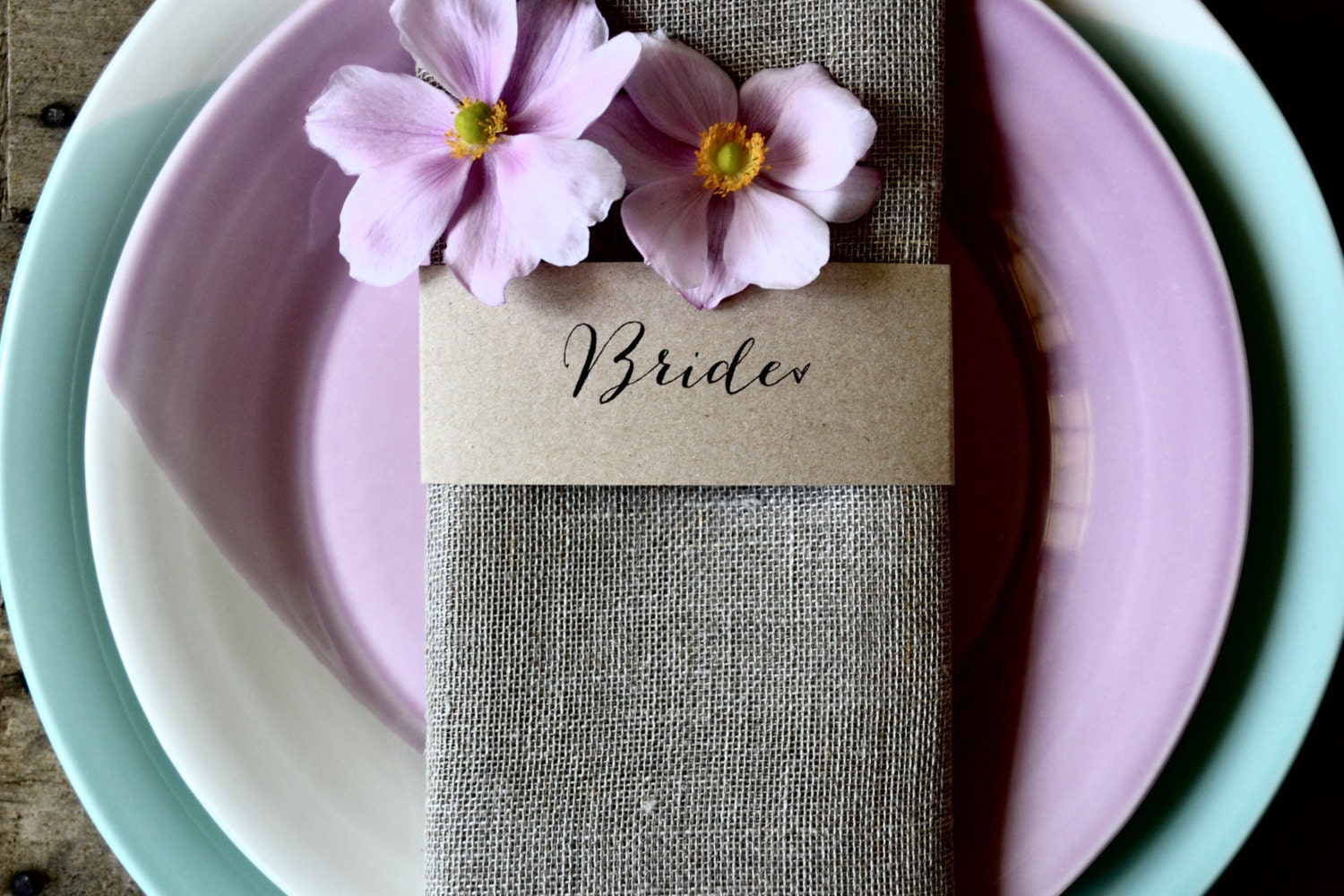 Kraft Wedding Napkin Place Cards Wedding Place Cards Kraft