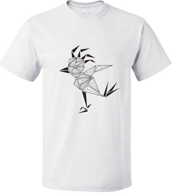 Geometrical bird t-shirt black and white