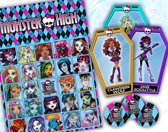 Monster High Printable Bingo Game By EDParty On Etsy