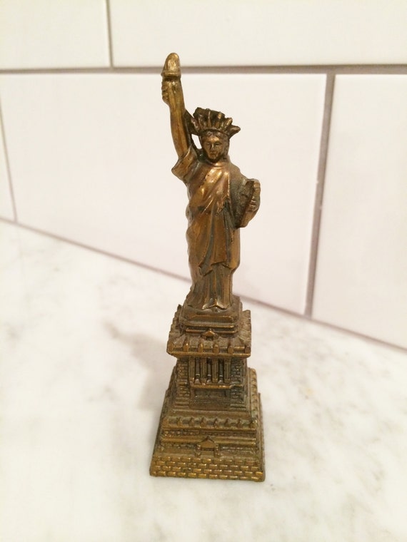 Vintage Bronze Statue of Liberty Souvenir Small Statue of
