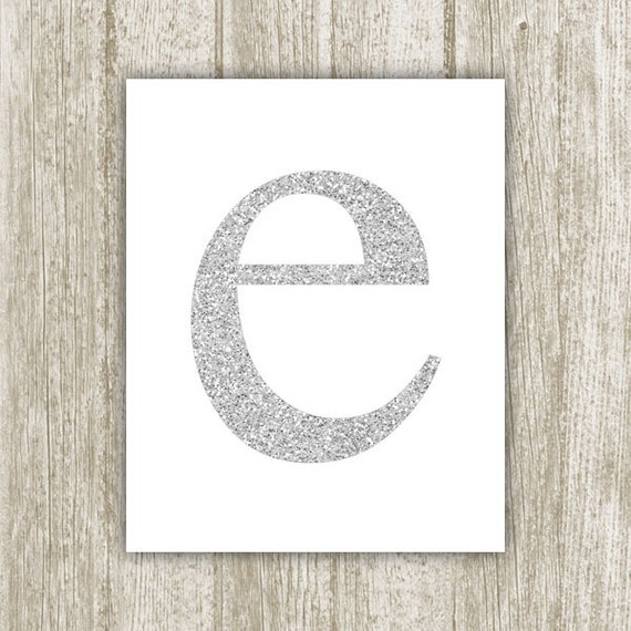 items similar to silver letter e wall art faux glitter e initial e