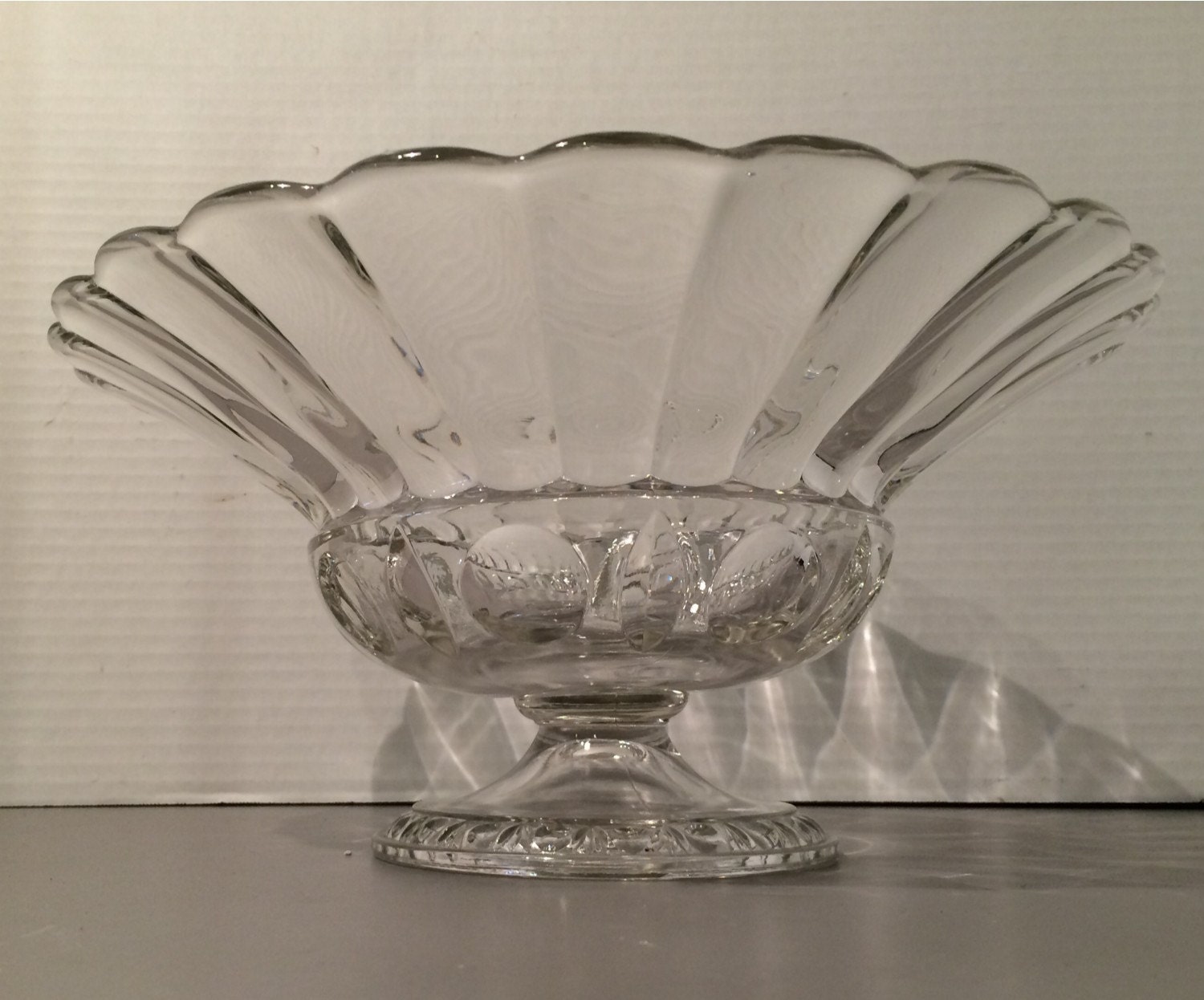 Vintage Clear Glass Bowl Retro Centerpiece by VintageLoveAntiques