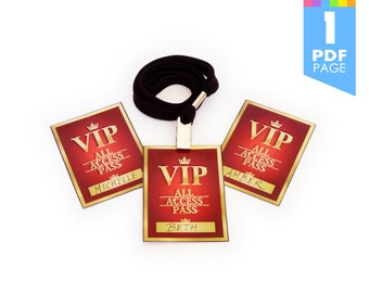 50% Off Sale - Red Carpet Name Tags (High Quality Printable PDF Pages) - INSTANT DOWNLOAD