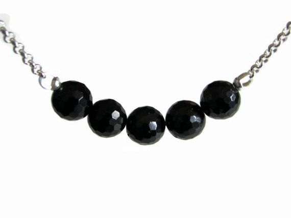 Black Tourmaline and Sterling Silver Necklace; Classic Black Tourmaline Jewelry for Energy, Protection & Healing