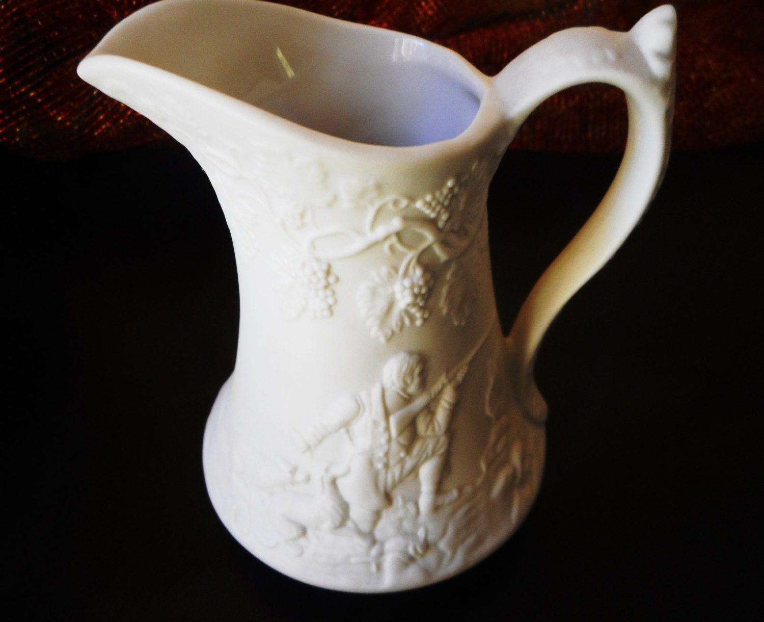 Vintage Portmeirion Pitcher, English Parian Ware Pitcher, Bisque