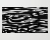 Black and White Striped Rug - Room Rug - Throw Rug - Made to Order