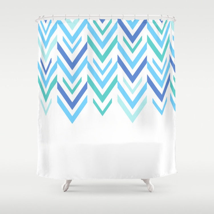 Shower Curtain Blue Arrow Shower Curtain by ShelleysCrochetOle