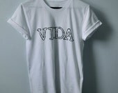 Items similar to SUMMER CLEARANCE White Vida Tshirt on Etsy
