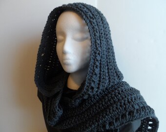 Crochet Hood Pattern, hooded scarf pattern, PDF instant digital download, crochet scoodie pattern