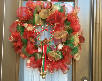 Christmas Garland Deco Mesh Garland Mantel By Welcomehomewreath