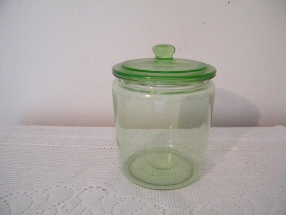 uranium glass cookie jar
