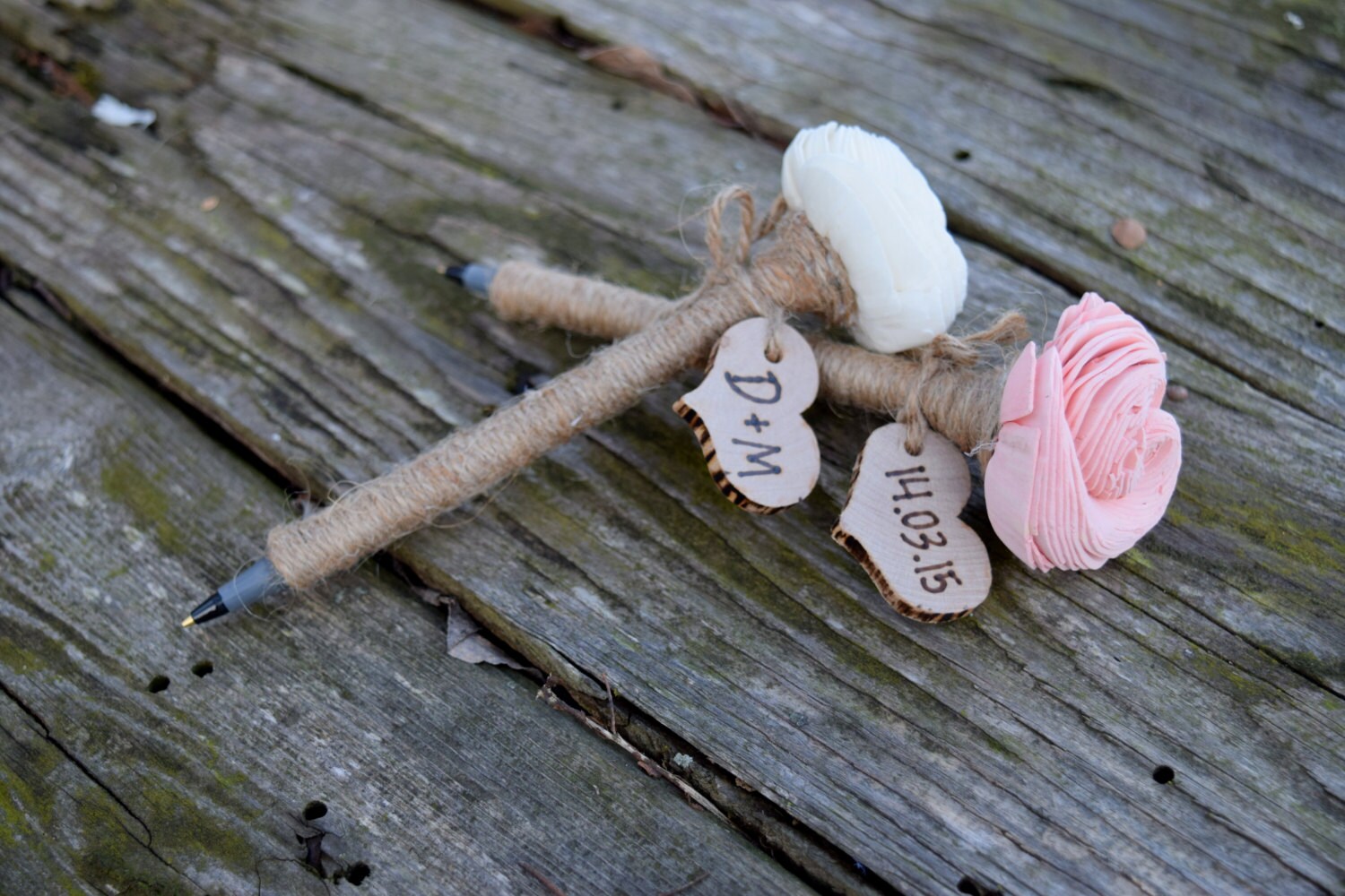 Set of 2 Wedding Guest Book Pens Rustic by CountryBarnBabe