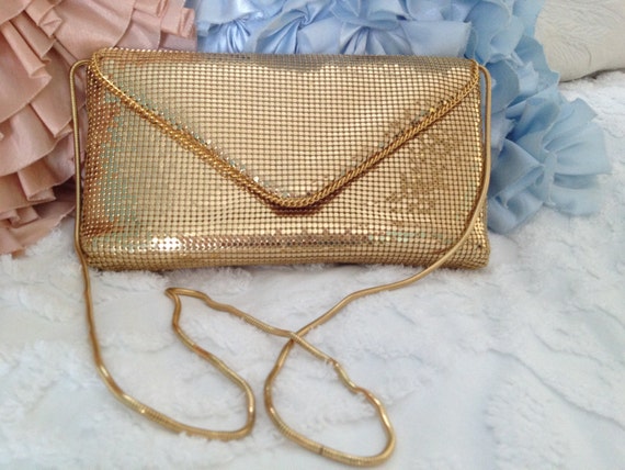 Vintage 1950s Lord and Taylor gold mesh envelope clutchpurse