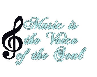 Music is the Voice of the Soul Machine Embroidery Design / music embroidery design, music machine embroidery, music embroidery pattern