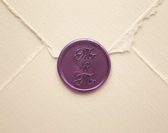 Mr and Mr wedding wax seal / LBGTQ Wedding / gay wedding / mr and mr invitation / gay invitation / LGBT invitation / wedding seal / Mr & Mr