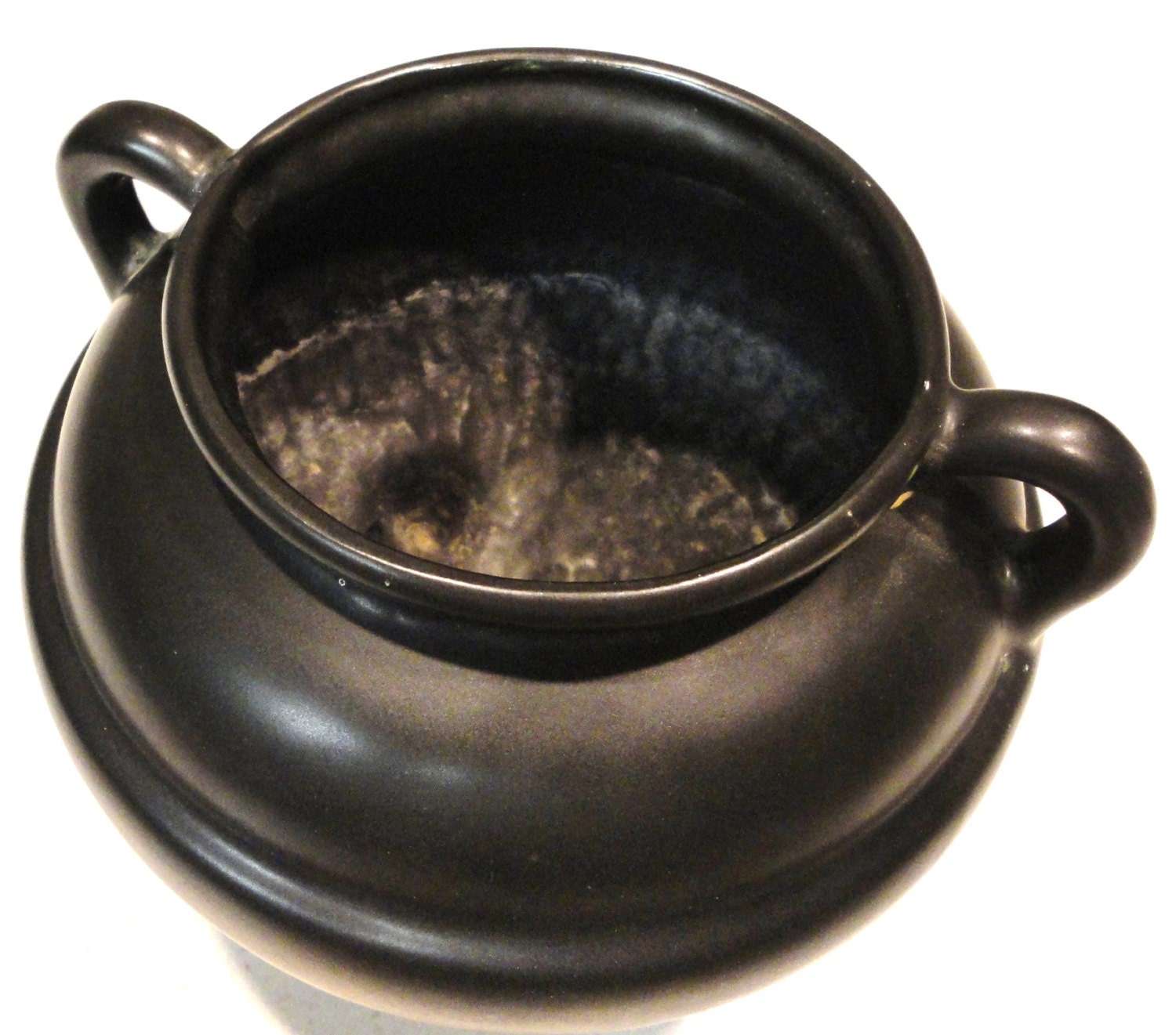 Roseville Pottery Black Cauldron Planter Pot Halloween