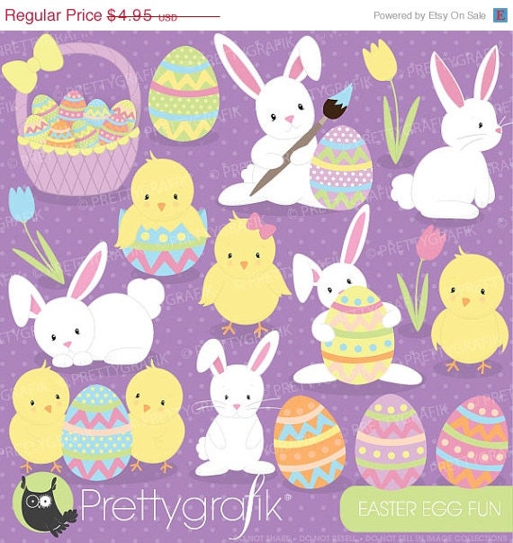 80% OFF SALE easter bunny clipart commercial use, vector graphics, digital clip art, digital images - CL506 Il_570xn