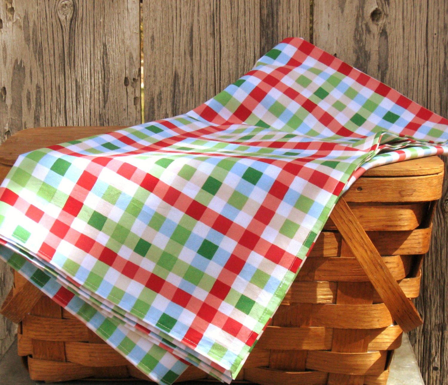 Square Tablecloth Gingham Plaid Tablecloth in Red Green Blue