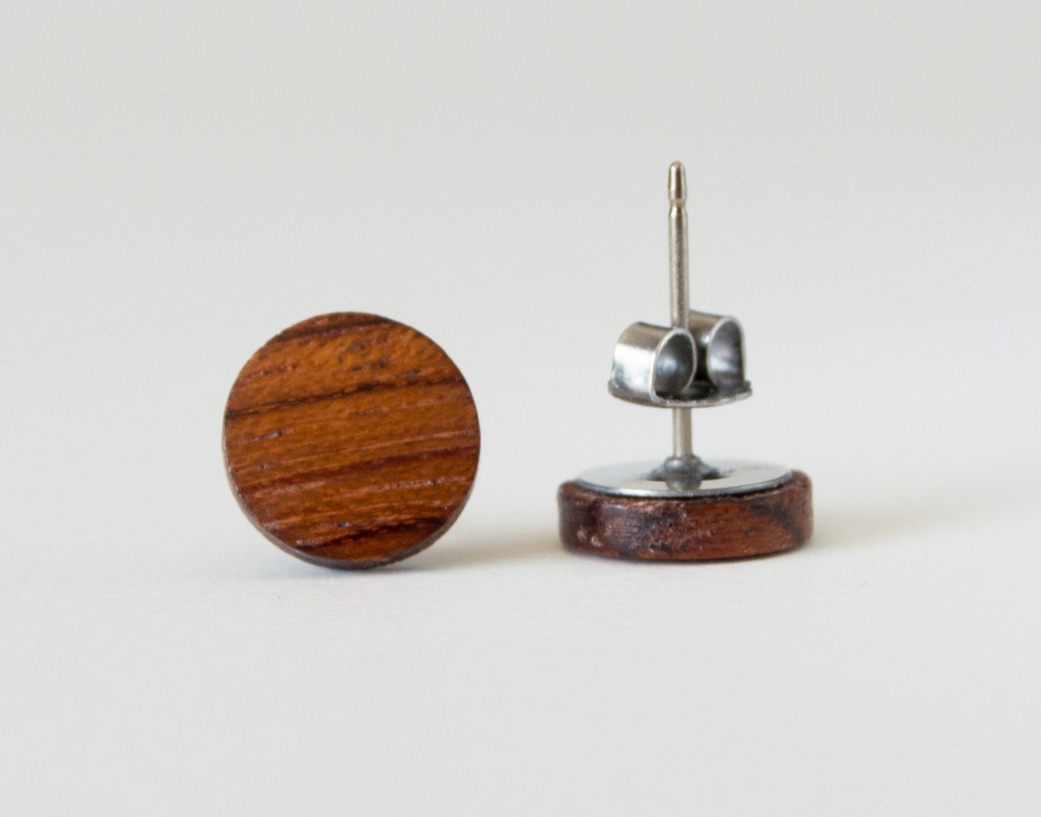 Wood studs wood earrings mens earrings wooden stud