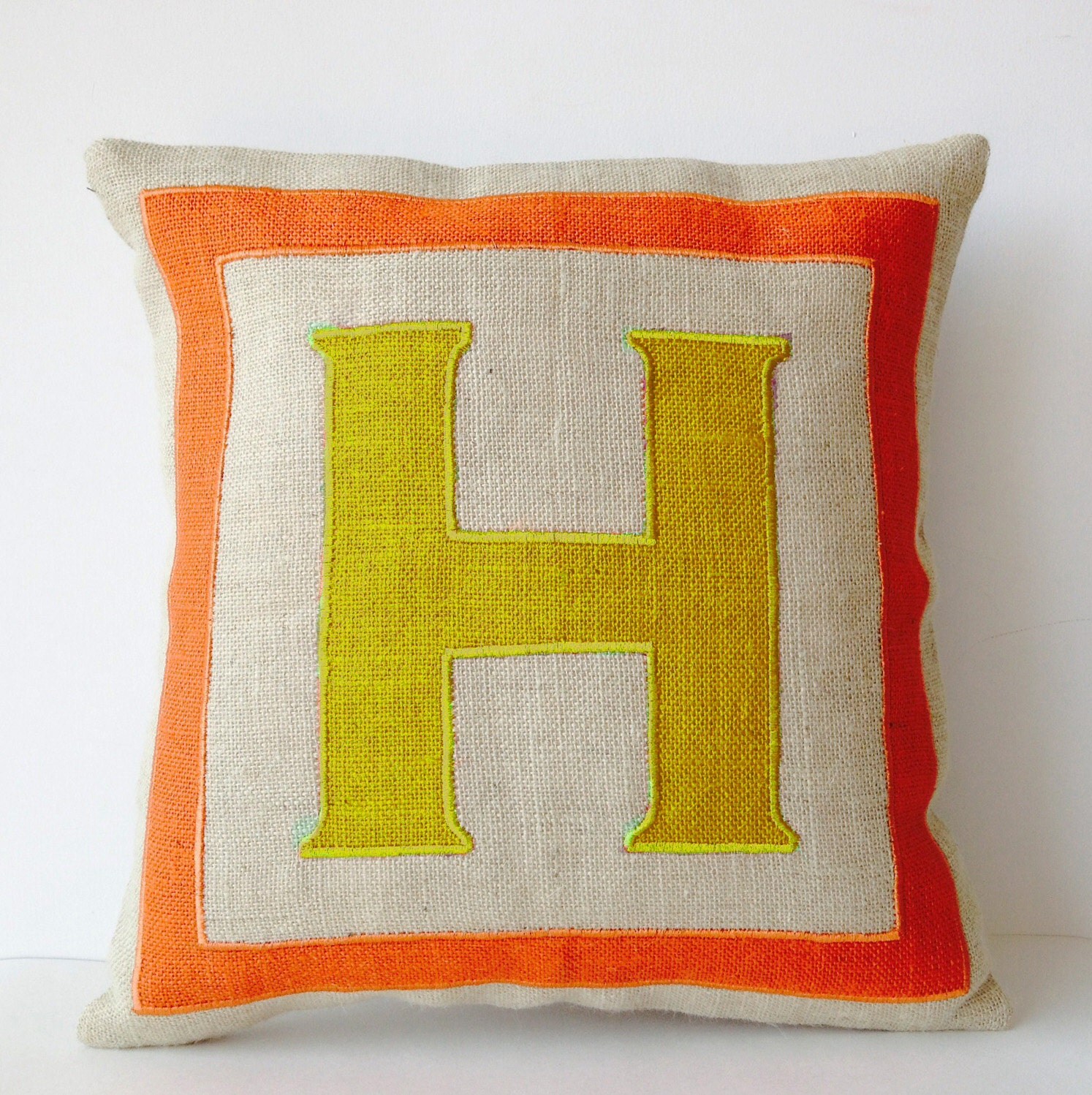 Personalized Monogram throw pillow Burlap pillows by AmoreBeaute