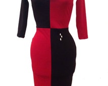 Harley Quinn inspired dress. DC comics batman cosplay