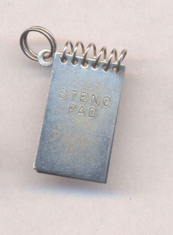 Vintage STENO PAD Charm....Wells by on Etsy