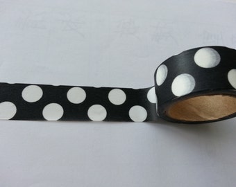 Black and White Dots Washi / Masking Tape - 20 mm x 5M