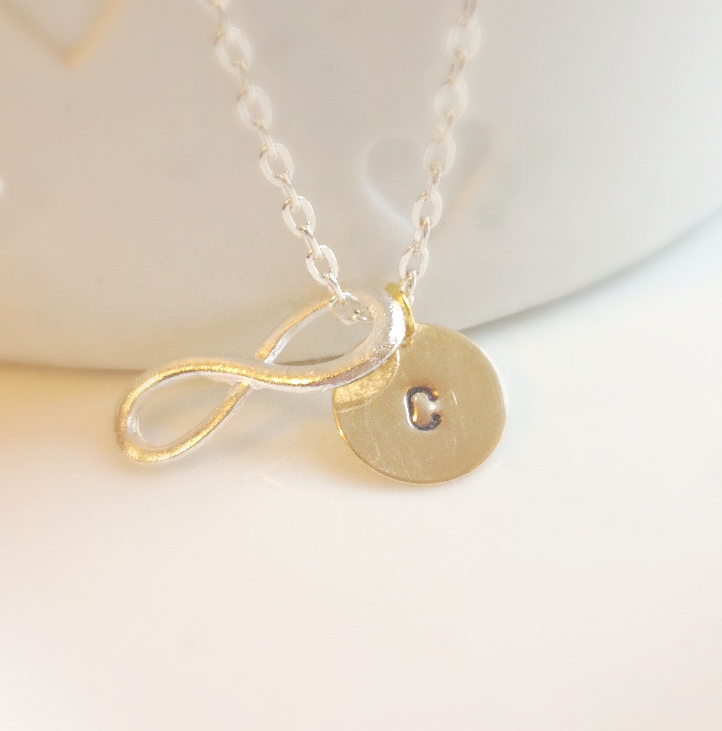 Infinity Necklace Personalized Infinity Necklace Initial