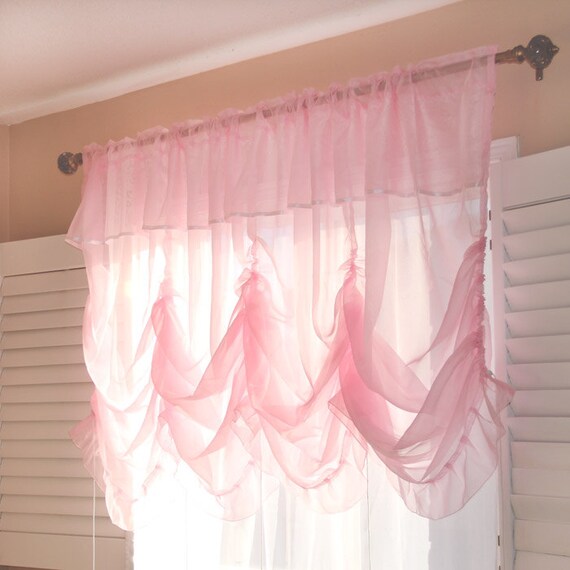 Pink Sheer Balloon Curtain Shade by LovelyDecor on Etsy