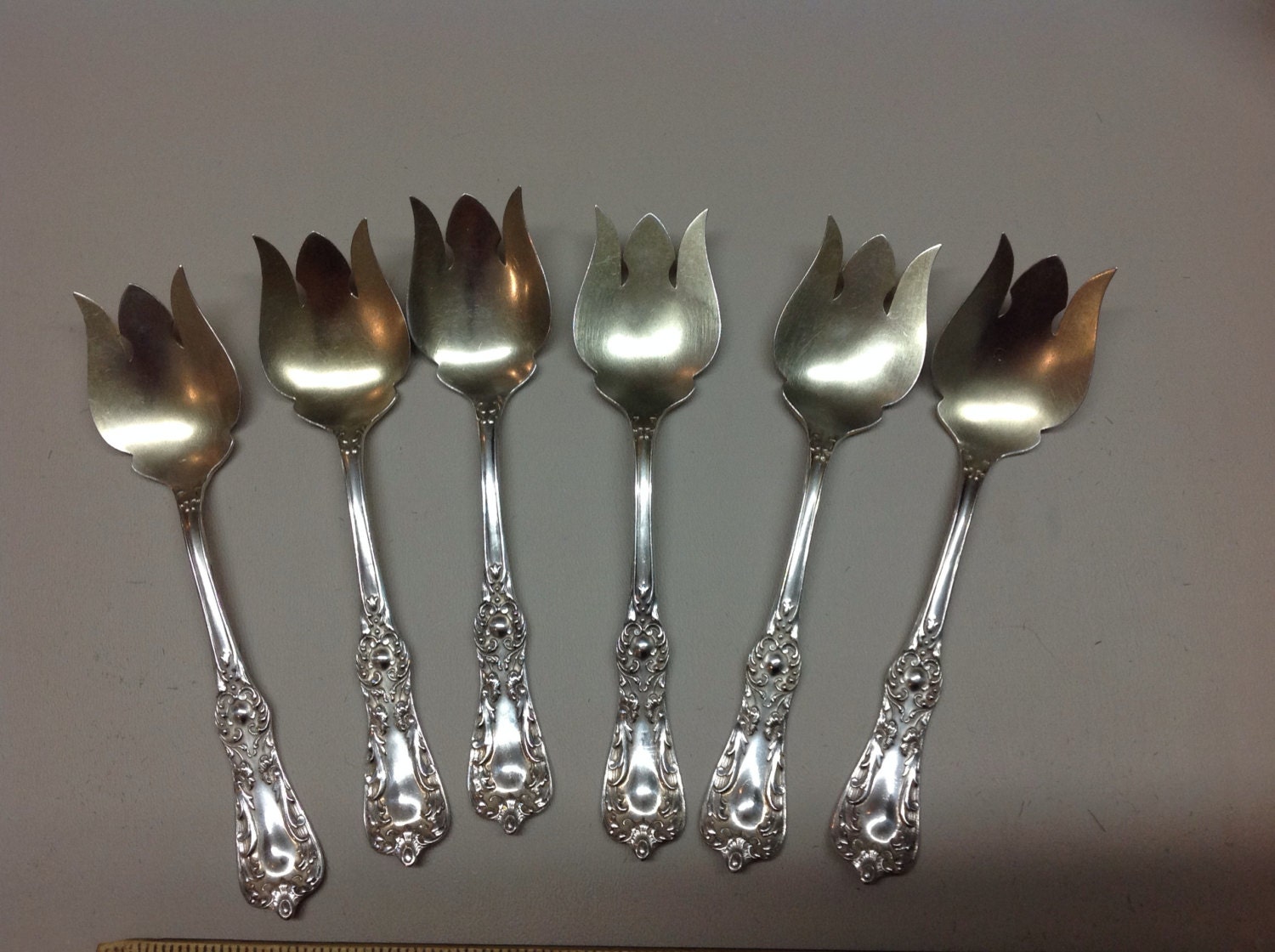 Sterling Silver Ice Cream Spoons/ Forks Saart Bros.