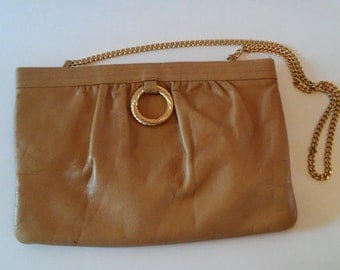Morris Moskowitz Beige Leather Purse