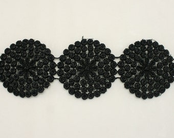 Black floral lace black trim clothes lace wide lace by annielov