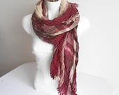 Men's scarf, striped scarf male, men scarves, organic linen, Bordeaux pink scarf, Male bar pattern scarves, gifts for men, scarves