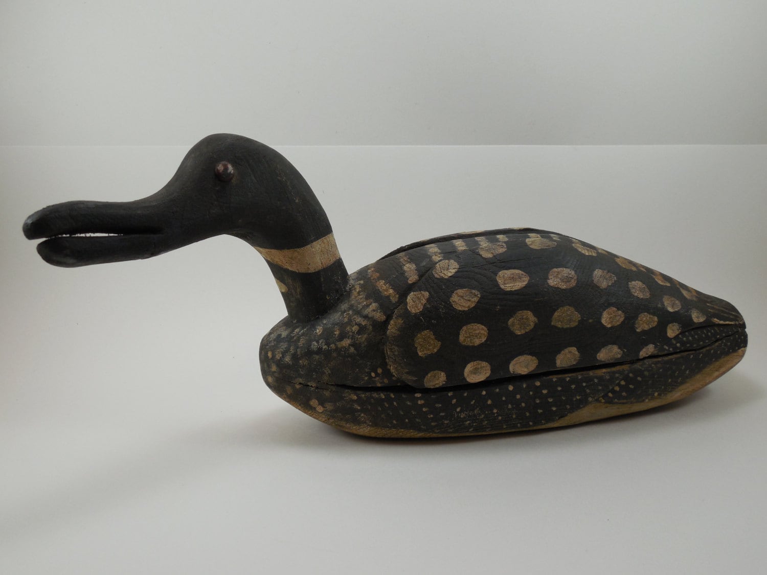 Vintage Loon Wood Duck Decoy Hand Carved Hand by AllycatAttic