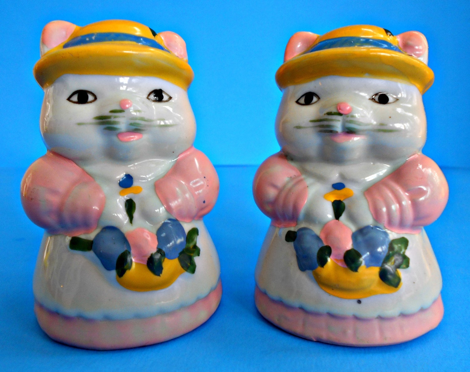 Kitty Salt Pepper Shakers Ceramic Cat Salt Pepper Set Hand