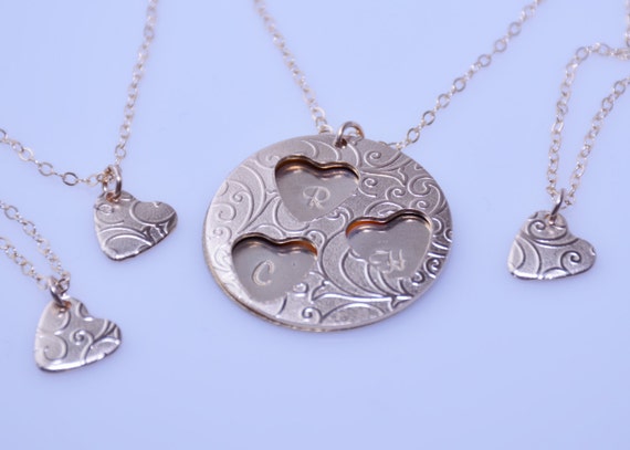 Mother and 3 daughter necklace Clearance